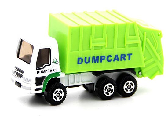 Mini Scale Kids Green-White Garbage Dump Truck Toy
