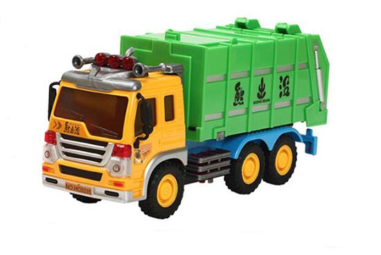 Kids Yellow-Green Plastics Garbage Dump Truck Toy