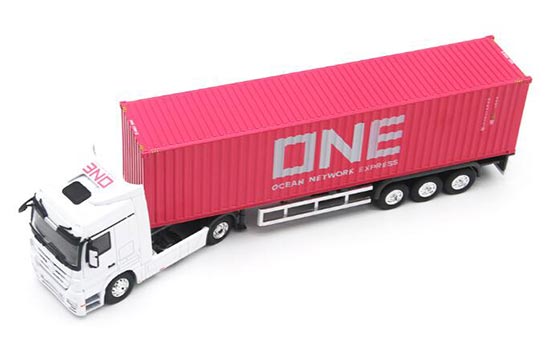 1:20 Diecast Pink ONE Container Model Ocean Network Express Gift Kids Toys 