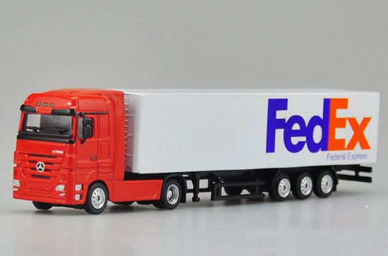 Red Kids 1:87 Scale FedEx Diecast Containers Truck Toy