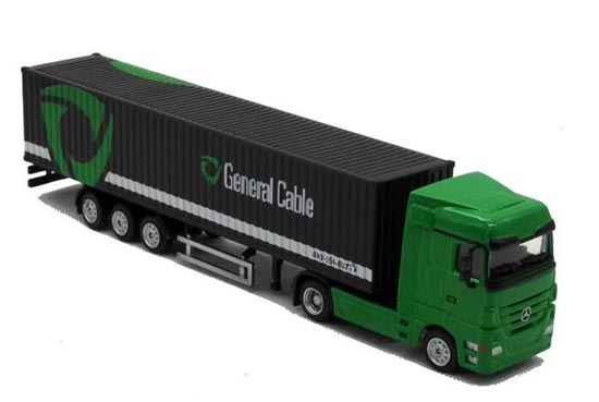 Kids Black-Green Mercedes-Benz GeneralCable Containers Truck Toy