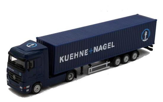 Blue 1:87 Scale Diecast Mercedes-Benz Container Truck Toy