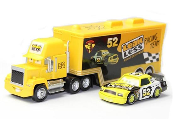 Kids Bright Yellow Opening Door Diecast Container Truck Toy