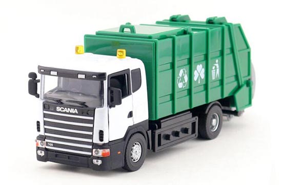Kids Green 1:43 Scale Diecast Scania Dump Garbage Truck Toy