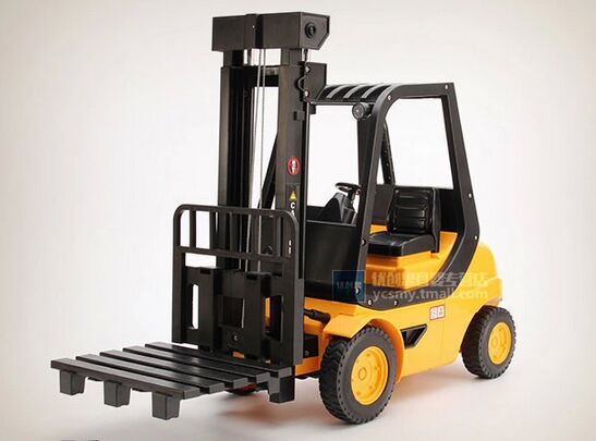 1:8 Large Scale Kids Plastic Yellow R/C Forklift Truck Toy