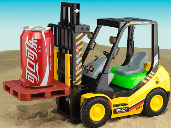 Yellow Kids 1:10 Scale Plastics R/C Forklift Truck Toy