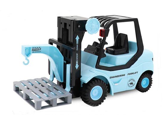 1:14 Scale Kids Yellow / Blue Plastics Forklift Truck Toy