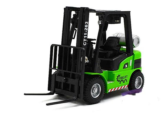 Green /Orange /Yellow Pull-Back Function Diecast Forklift Truck