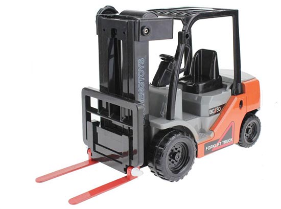 Kids Bright Orange Diecast Forklift Truck Toy