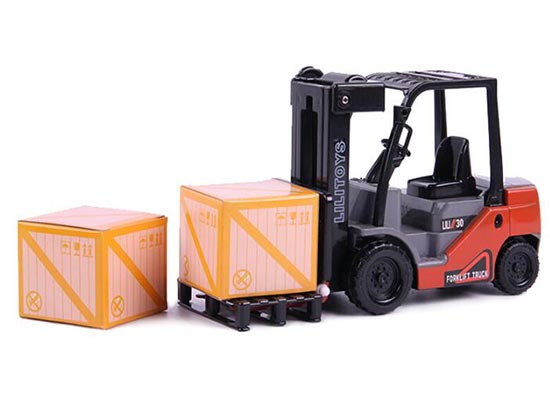 Red Plastics Light Truck And Forklift Truck Toy Gift Set