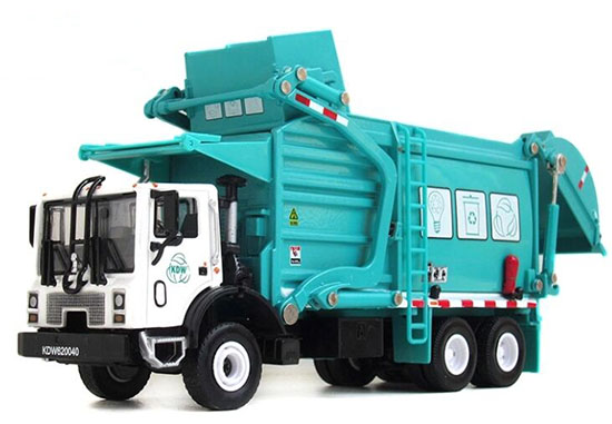 Kids 1:24 Green / Yellow / Gray Diecast Garbage Truck Toy