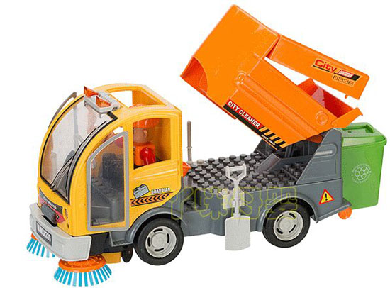 Kids Yellow Plastic Electric Garbage Truck Toy