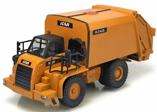 Kids 1:50 Scale Yellow Diecast Garbage Dump Truck Toy