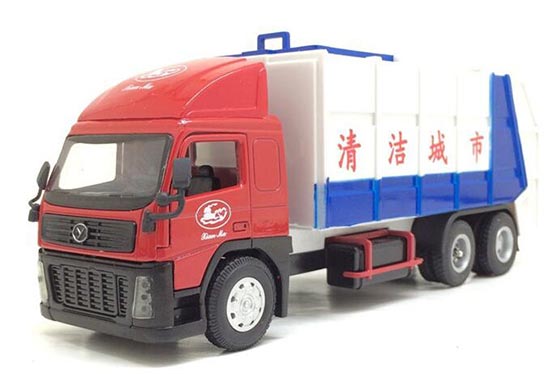 Red / Orange / White / Green Kids Diecast Garbage Truck Toy