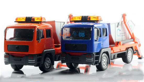 Kids Blue / Orange Diecast Garbage Dump Truck Toy