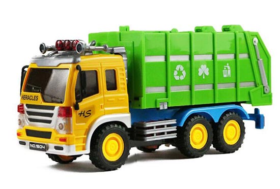 Kids Yellow-Green Plastic Garbage Dump Truck Toy