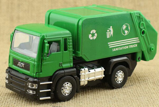 1:32 Scale Kids Green Diecast Garbage Dump Truck Toy