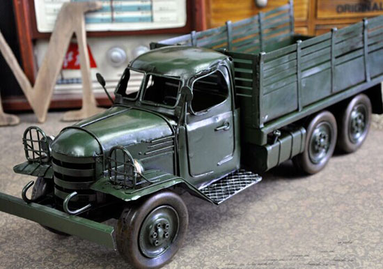 Large Army Green Tinplate 1956 China FAW Jiefang Army Truck
