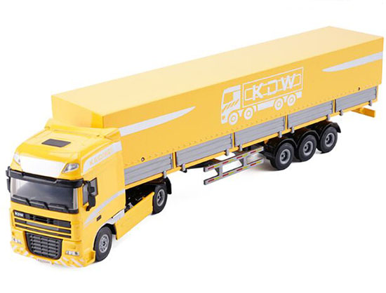 Kids 1:50 Scale Yellow / Blue / Red Diecast Transport Truck Toy