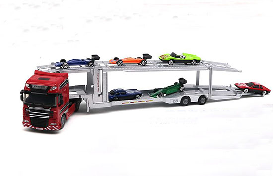 Blue / Red / Yellow 1:50 Scale Kids Diecast Cars Transport Truck