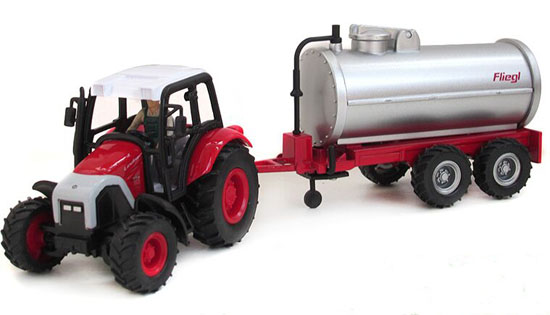 Kids Red Diecast Farm Oil Tank Transport Truck