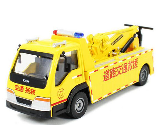 Kids 1:50 Scale Yellow / White Diecast Tow Truck Toy