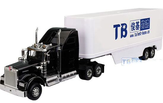 Black-White Kids 1:32 Diecast Kenworth Container Truck Toy