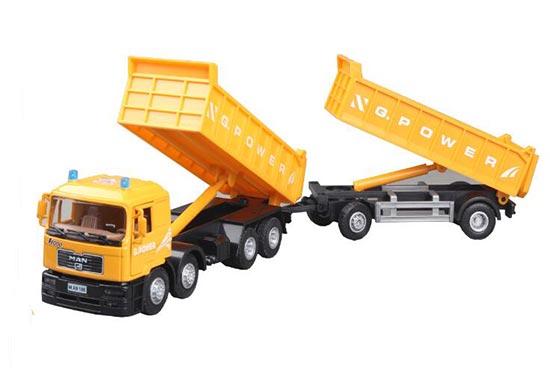 1:40 Scale Kids Yellow Diecast MAN Dump Truck Toy