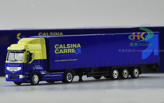 Blue 1:87 Scale Diecast Renault Container Truck Model