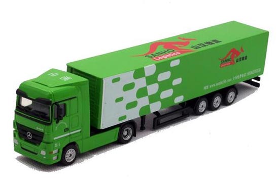 Green 1:87 Scale SANHO Diecast Volvo Container Truck Model