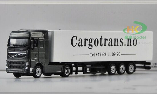 Black 1:87 Scale Diecast Volvo Container Truck Model