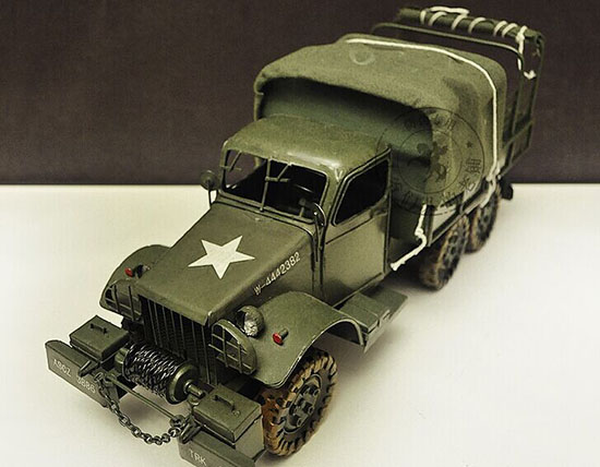 Tinplate Large Scale Army Green Vintage Dodge M35 Army Truck