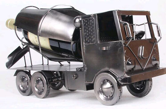 Silver Large Scale Mixer Truck Design Wine Racks Model