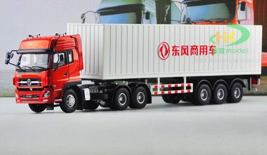 Red 1:32 Scale Dieast DongFeng DFL4251 Container Truck Model