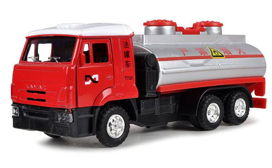 Kids Red Pull-Back Function Diecast Oil Tank Truck Toy