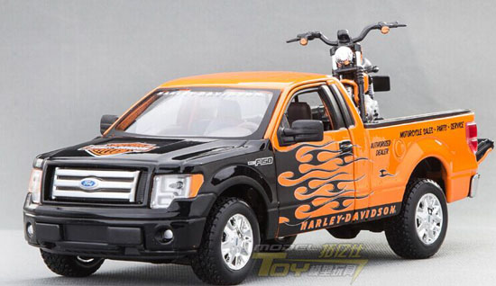 Black-Orange 1:24 Scale MaiSto Diecast Ford F150 Pickup Model