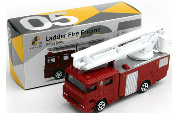 Red 1:64 Scale TINY Diecast Hong Kong Fire Fighting Truck Model