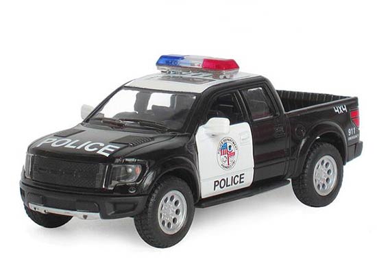 Black Kids Police Pull-Back Function Diecast Ford F150 Pickup