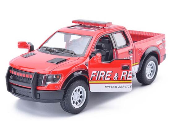 Red Kids 1:46 Scale Fire Rescue Diecast Ford F150 Pickup Toy