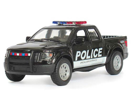 1:46 Scale Black Police Theme Diecast Ford F150 Pickup Toy