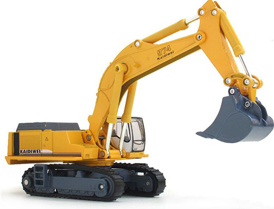 Kids Yellow 1:87 Scale Diecast Hydraulic Excavator Toy