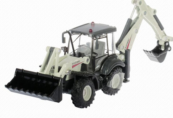 Kids White 1:50 Scale Diecast Excavator Loader Truck Toy