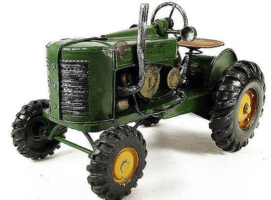 Handmade Green Medium Scale Tinplate 1920s U.S. Tractor Model