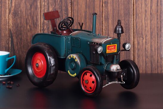 Green Handmade Medium Scale Tinplate Europe Tractor Model