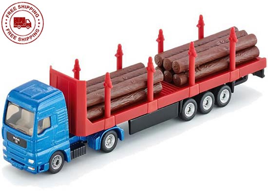 Blue Kids SIKU 1659 Diecast MAN Stake Log Truck Toy