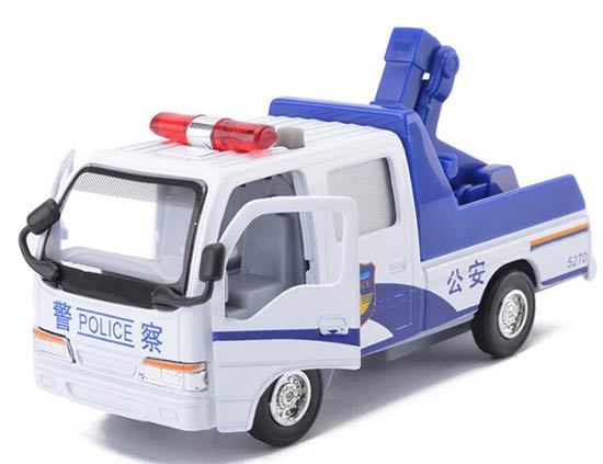 Kids White-Blue Police Diecast Tow Truck Toy