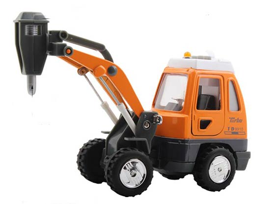 Kids Yellow Pull-Back Function Diecast Drilling Truck Toy