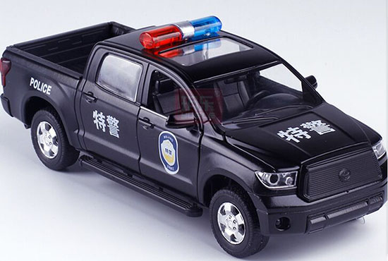 Black 1:32 Scale Chinese Police Diecast Toyota Tundra Pickup