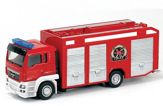 Red 1:64 Scale Diecast MAN Fire Engine Truck Toy