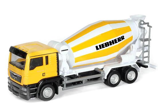 Yellow-White 1:64 Scale Diecast MAN Mixer Truck Toy